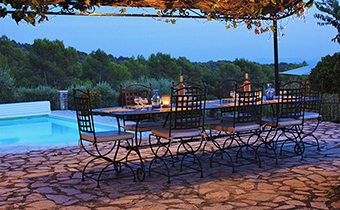 Outside dining at night